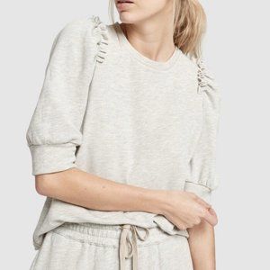 G GOOP THE LABEL Gray Puff Sleeve Sweatshirt
